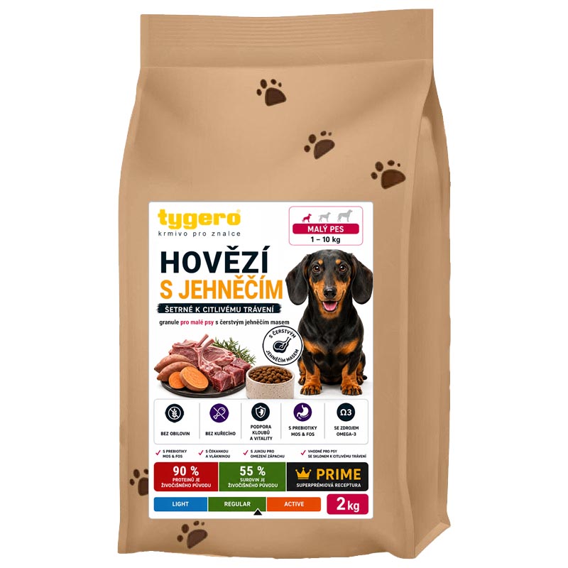 Obrázek TYGERO® PRIME – Hovězí s čerstvým jehněčím a batáty, granule pro dospělé psy, 2 kg Obrazek 14041012