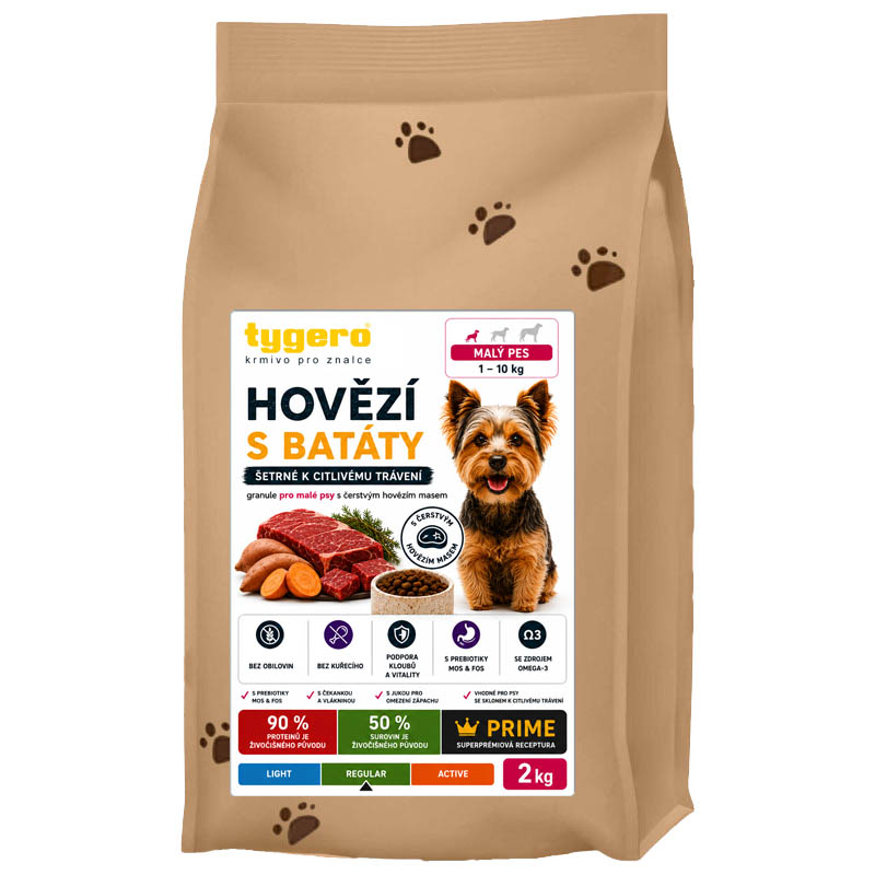 Obrázek TYGERO® PRIME – Čerstvé hovězí s batáty, granule pro dospělé psy, 2 kg Obrazek 14041094