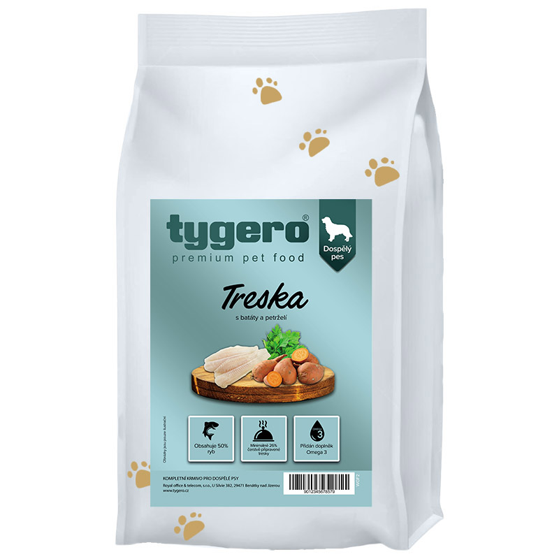 Obrázek Granule pro psy TYGERO 50 s Treskou a Lososem - střední plemeno - 2kg Obrazek 9349811